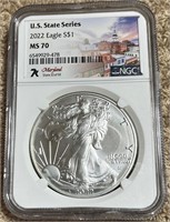 NGC MS70 2022 Silver Eagle State Series Maryland