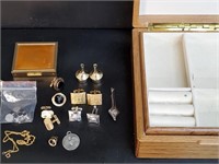 Gold plated, Sterling and Costume Items with Box