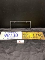 Vintage license plates and cover