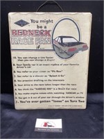 Wooden redneck race fan wall sign