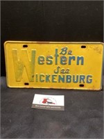 "Be western see Wickenburg" license plate