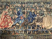 Large, Old World Tapestry w/ Rod Hooks