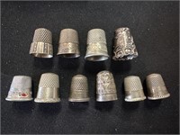 Vintage thimbles some Sterling