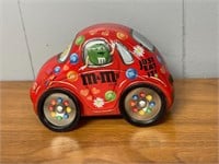 Red M&M's VW Beetle Bug Car Collectible Metal Tin