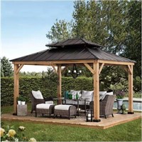 $1100 Crownhill 10"x12" Hardtop Gazebo&Wood Posts