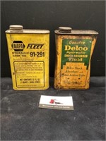 Napa jack oil & delco shock absorber fluid cans