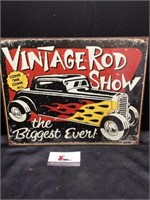 Vintage road show tin sign