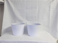 2 Large Plastic Flower Pots