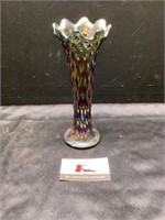 Vintage Fenton rustic carnival glass vase