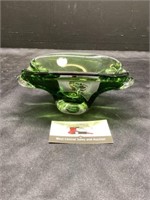 MCM emerald thick glass bowl