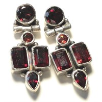 6.25g Silver  Garnet Earrings