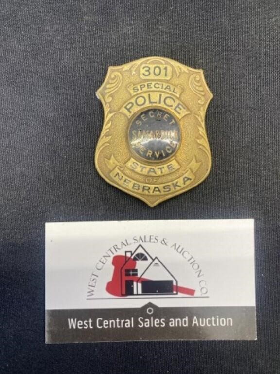 Metal special police State Nebraska badge