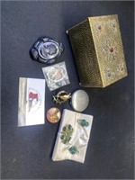 Small jewelry box and miscellaneous jewelry