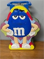 2003 Blue M&M Shaped Easter Tin Lunchbox