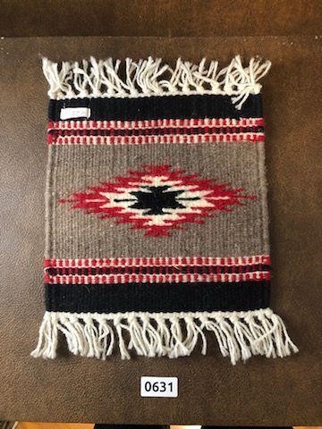 Navajo rug 11x11" Handwoven as pictured labled