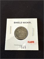 SHIELD NICKEL 1868