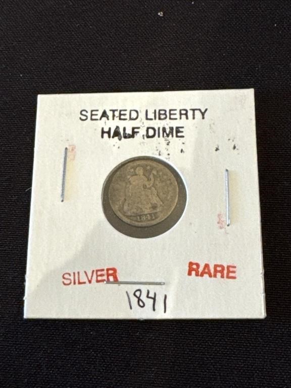 1841 SEATED LIBERTY HALF DIME