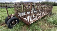 Portable Hay Feeder on Wheels w/25 Head Locks