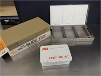 Vintage Slide File & First Aid Kit