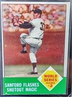 1963 Topps Jack Sanford #143 Shutout World Series