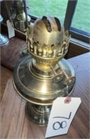 Double Wick Oil Lamp w/Gold Plated Base