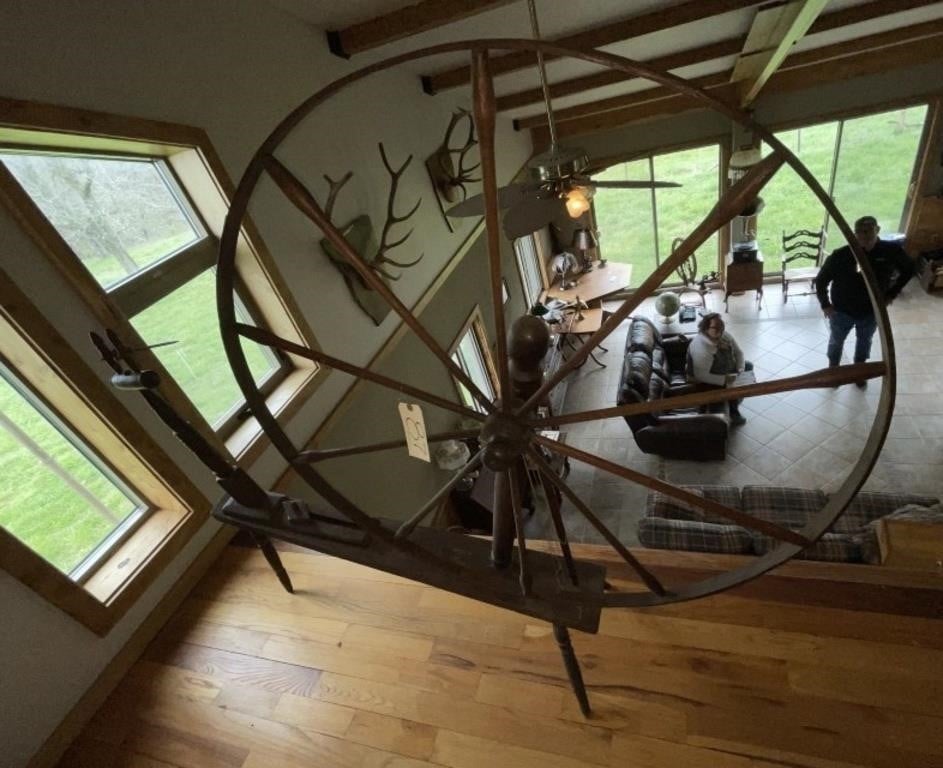 Wood Spinning Wheel 45" Dia