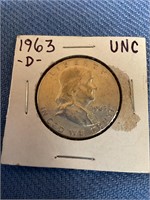 1963 d Franklin half dollar