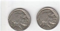 2 Early US Buffalo Nickels