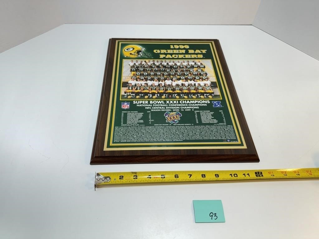 1996 Green Bay Pacers Super Bowl Plaque