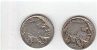 2 Early US Buffalo Nickels