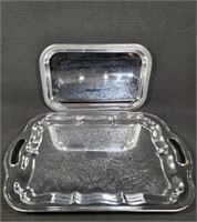 Two Silverplated Serving Trays