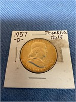 1957 d Franklin half dollar