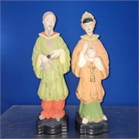 (2) Painted Japanese Figurines