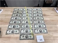 (22) $2 Dollar Bills