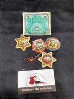 Tin litho sheriff badges