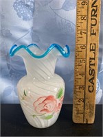 Rose Painted Spiral Vase