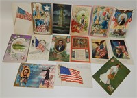 Lot of Antique Patriotic US Postcards