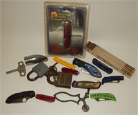 Pocket Knives, Locks, Folding Ruler, Tools