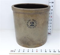 2 Gallon Salt Glaze Stoneware Pottery Crock