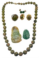 Assorted Vintage Jade, Jadeite Jewelry