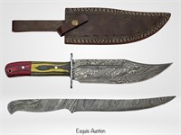 Damascus Steel Bowie/ Hunter Knife & Blade