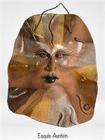 Modernist Art Pottery Glazed Wall Face Mask