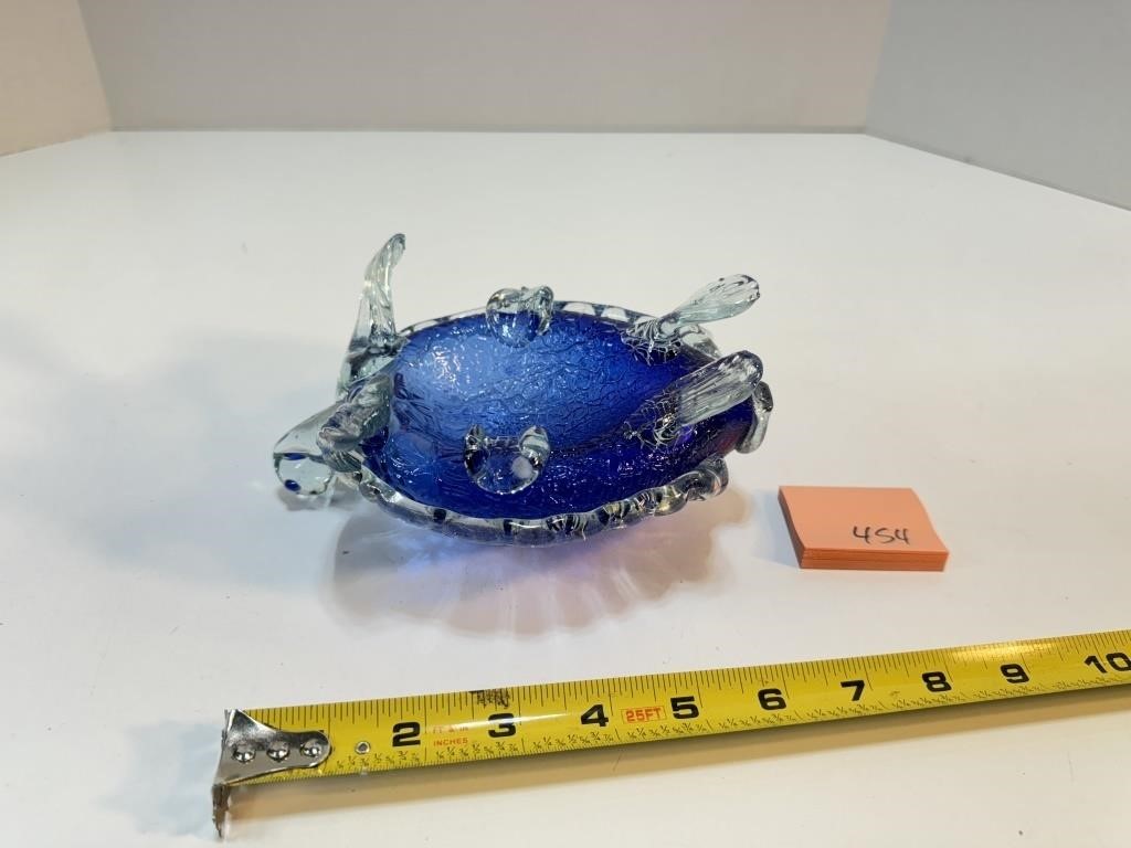 Art Glass Sea Turtle Paper Weight / Ash Tray