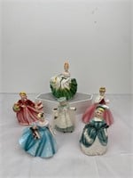 Lot Of 6 Vtg. Porcelain Planters Enesco, Lefton….