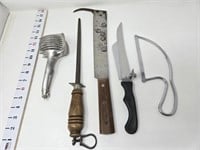 Vintage Knives, Sharpener,  & Egg Slicer