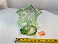 Vtg Art Glass Flower Vase
