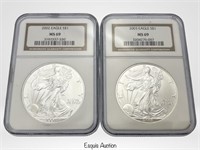 2002 & 2003 American Eagle Silver Dollar Coins