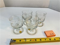4 Vtg Romania Drinking Glasses