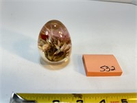 Vtg Egg Shape Art Glass Paper Weight