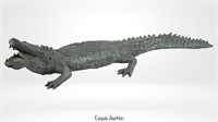 Life Size Aluminum Alligator Garden Sculpture